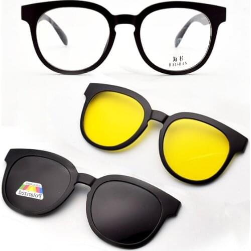 Round Glasses Women spectacles Frame Fashion Style Full Frame Male Eyeglasses Tr90 With Magnet Clip Polarized Sunglasses