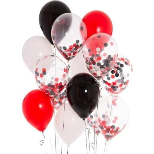 13pcs confetti red white black gold and silver powder blue latex balloon set wedding decoration baby shower wedding balloons