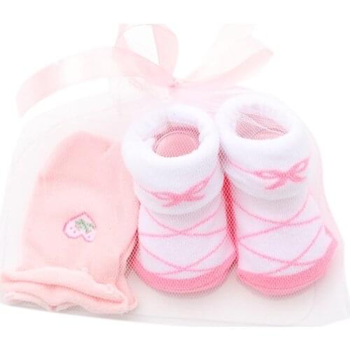 Cute Cartoon Baby Infant Boys Girls Floor Socks + Anti Grab Gloves Clothing Accessories Set 0-24M Newborn Lovely Gifts 2pcs