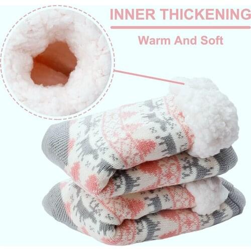 Ultra Thick Christmas Cartoon Sock Women Cotton Warm Sleep Cute Pattern Prints Xmas New Year Gift Soft Home Floor Slipper Socks