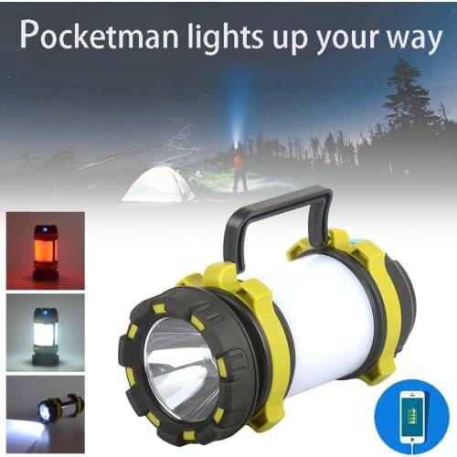 Portable Multifunctional LED Flashlight Camping Light USB Charging 8000 Lumens 4 Modes LED Lantern Lamp for Camping Hunting
