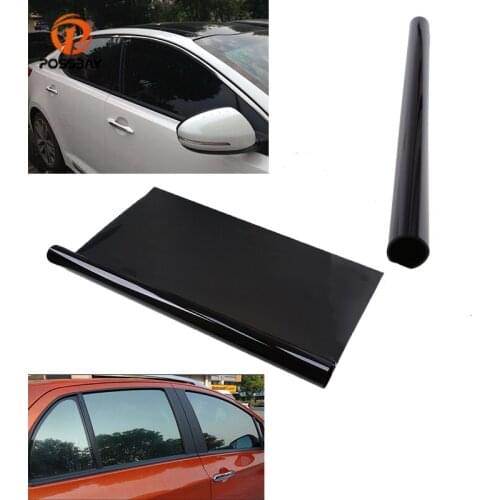 POSSBAY Solar Protection Summer Car Sticker VLT 5% Roll Car Side Window Tint Film Black 50cmx300cm Black Sunshade Films
