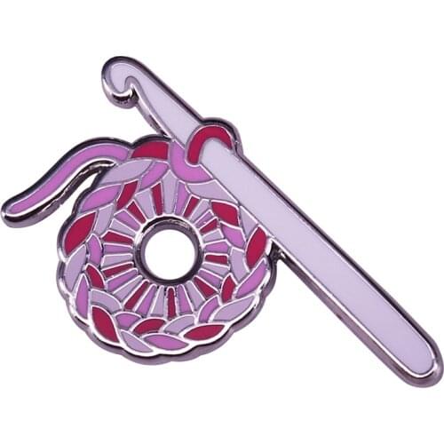 Yarn crochet lapel pin creative knitters flair decor