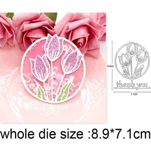 Craft dies Poppy Circle Frame Metal Cutting Dies for DIY Scrapbooking die cut Embossing Paper Card Making Stencils dies Template