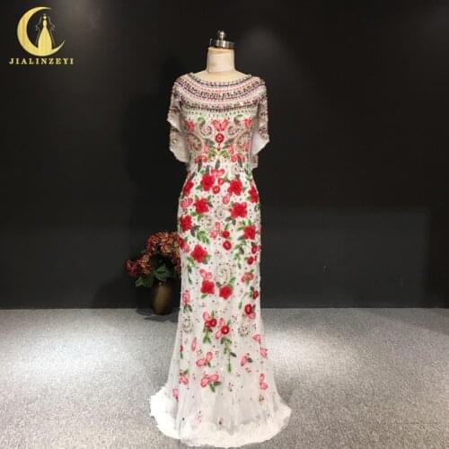 Georgeshobeika Luxurious Full Flowers Beads Crystal Mermaid New Arrival платье на выпускной vestidos de noche שמלות ערב 2021 יו