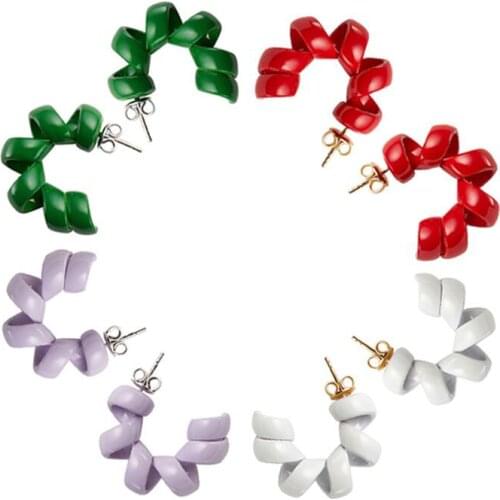 Candy-colored earrings womens European and American circles circle cold wind earrings niche design sense temperament earrings