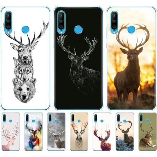 Silicon case for HONOR 20 lite view 30 v 30 pro cover for huawei honor 20S 9A 9C 9S 9X Premium 7s 8a Minimalistic animals deer