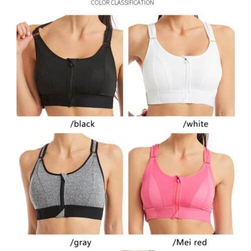 Sports Bra Women Sportswe Crop Sport Top Adjustable Belt Zipper Yoga Running Bras Push Up Vest Shockproof Underwear Gym Bralette