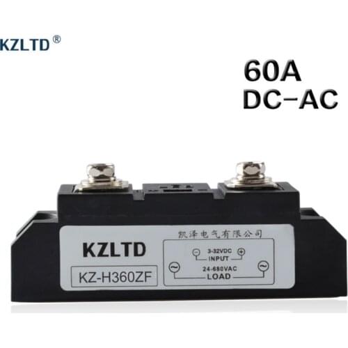 Solid State Relay 60A PID Temperature Controller SSR Module 24V 240V Relay Switch 3-32V DC to 24-680V AC 100%Authentic KZ-H360ZF