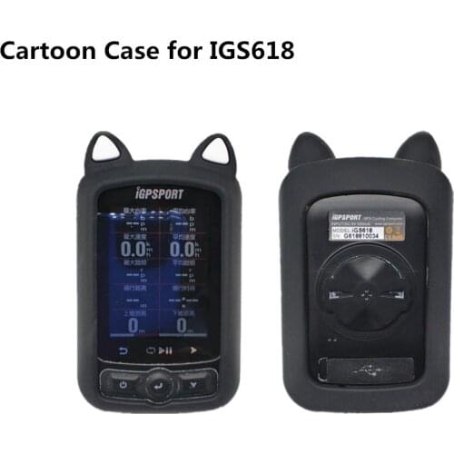 Generic Bike Gel Skin Case & Screen Protector for IGPSPORT IGS618 Computer Cartoon Cat Ear Silicone Case for igs620 Bryton BB570