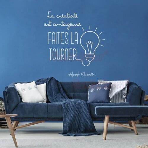 Stickers French Quote D'albert La Creativite Vinyl Wall Decal Living Room Home Decor Poster Art Mural Wallpaper House Decoration