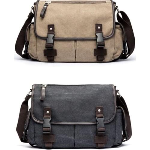 Vintage Mens Canvas Briefcase Casual Messenger Bag Crossbody Satchel Tote Handbag Shoulder Bags