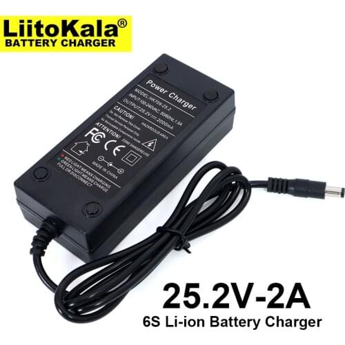 Liitokala 25.2V 2A 6series lithium battery charger 18650 battery charger 25.2V Constant current charger 2A current DC 5.5*2.1MM