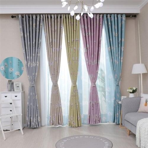 Daisy Printed Blackout Curtains for Living Room 5 Colors Jinya Home Decor Elegant Grommet Top Kitchen Cafe Window Curtain Panels