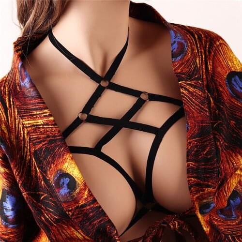 Body Cage Womens Day Fashion harness Harajuku punk goth Fetish witchy belt sexy Liga bra spandex ligueros mujer lenceria