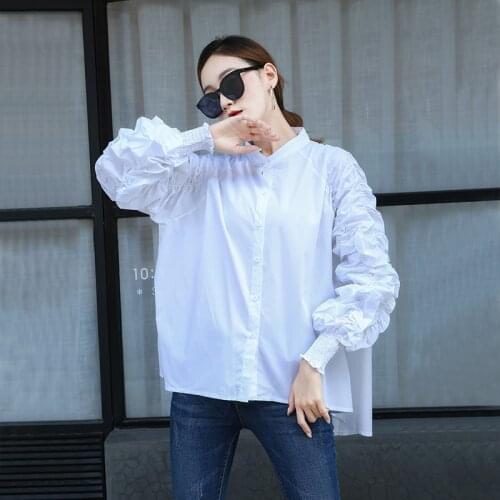 Fashion Korean Streetwear Ladies Casual Autumn Tops Womens Loose Blouses Long Sleeve Solid Color Shirts Oversized Gothic Clothin