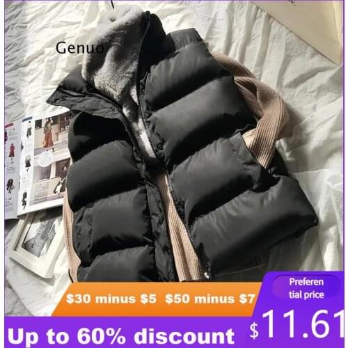 Women Winter Warm Cotton Padded Puffer Vests Sleeveless Parkas Jacket