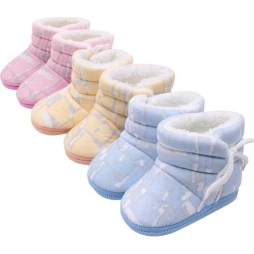 Winterborn Baby Boots Print First Walkers Baby Boys Girls Fur Snow Comfort Warm Boots