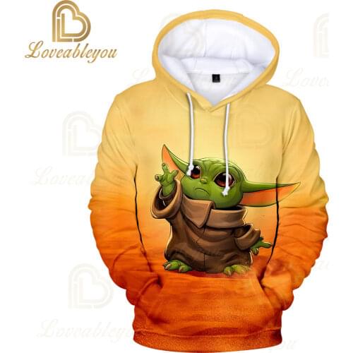 Winter Childrens High-quality Warm Yoda Baby Hoodie Sweatshirt Printing Boys Casual Sports Winter Hoodie
