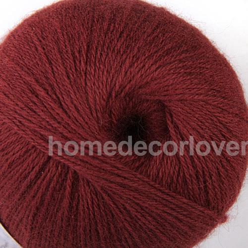 400m Dark Red Soft Cashmere Wool Knitting Crafts Yarn Craft Sweater scarf Make