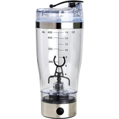 450ml/16Oz Automatic water bottle coffee juice mixer electric shaker bpa free juice extractor watercup with scale portable mixer