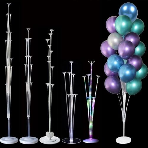 6Pcs Wedding Table Decorations Tulle Balloon Stand Balloon Holder Stick with base Festival Party Ballons Centerpieces globos