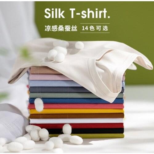 80 Double-sided Mercerized Cotton Short-sleeved T-shirts Womens Tops Round Neck Solid Color Half-sleeved Womens T-shirts S-4XL