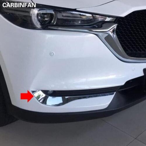 ABS Chrome front head fog light hoods lamp frame stick part cover trim 2pcs/set For Mazda CX-5 CX5 2017 2018