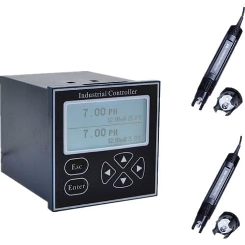 Automatic online digital pH & ORP ec water quality analyzer pH controller meter pH transmitter with 4-20mA