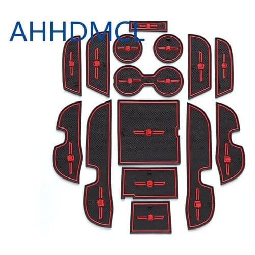 Car Anti-Dirty Pad Door Groove Gate Slot Cup Armrest Storage Pad Anti-Slip Mat For BYD Tang 2015