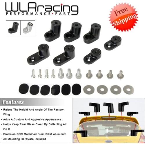 FREE SHIPPING - For 13-on Ford Focus ST Billet T-6061 Anodized Aluminum Bolt-on Rear Wing Spoiler Hatch Riser Lift Extension