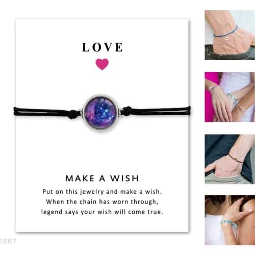 Unisex Friendship Silver Glass Cabochon Love Nature Nebula Horses Prince Tree of Life Triple Moon Charm Bracelets for Women