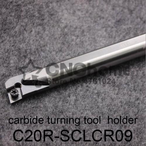 C20R-SCLCR09, carbide turning tool holder diameter 20mm use tungsten insert CCMT09T304/CCMT09T308