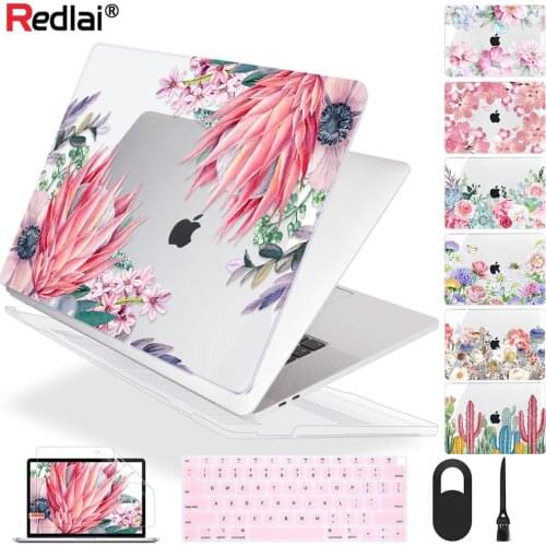 Redlai Flower Soft Touch Laptop Case for MacBook Pro 13 16inch 2020 A2338 A2289 A2141Cover for Mac Air 13inch A2337 A2179 A1932