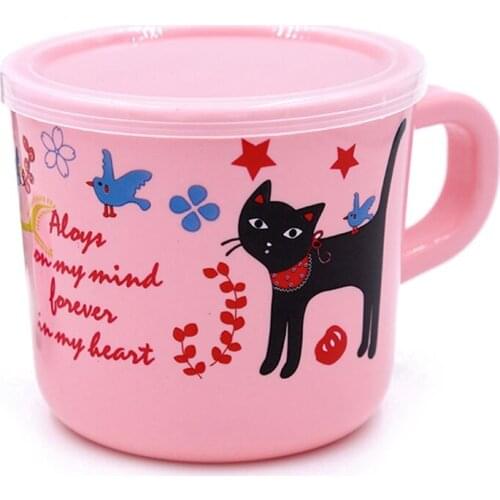 Kids Cup Child Plastic Drinking Cups Cartoon Printed Resuable Drinking Cup Handle Cartoon Baby Milk Cup Random Pattern