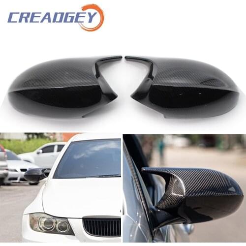 Rear View Mirror Covers Caps For BMW 1 3 Series E81 E82 E87 E88 E90 E91 E92 E93 Carbon Fiber Gloss Black Rearview Mirror Cover