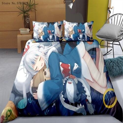 2/3 Pieces Anime Cartoon Bedding Set 3D Print Colorful Sign Duvet Cover Home Custom Bed Quilt Cover For Bedroom Bed Cover Set