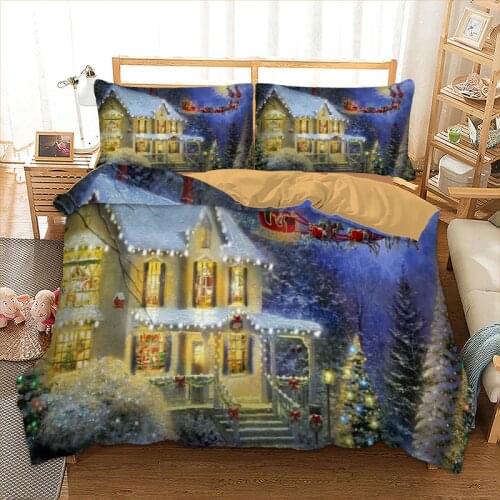 Xmas Bedding Set Twin Full Queen King AU Single UK Double Size Bedclothes 3D Duvet Cover With Pillowcase Boy Christmas Bed Linen