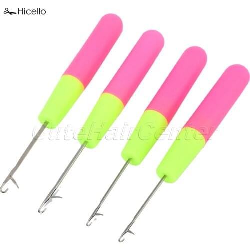 Hicello 2pcs/lot Crochet Hooks Weave Knitting Interlocking Knit Braid Needle Craft Hair Handle DIY Tool 15cm/15.5cm artesanato