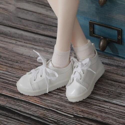 BJD Doll Shoe is suitable for 1/3 size fashion lace-up round toe shoes casual sports canvas shoes white for men and women