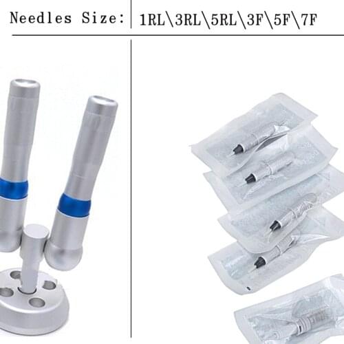 Mixed sale 300pcs micro needles permanent makeup machine needle 1RL/3RL/5RL/3F/5F/7F for tattoo eyebrow/lips tattoo needles
