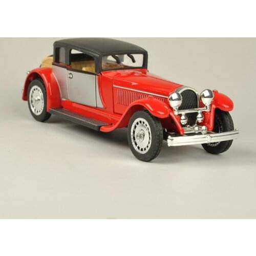 1:28 scale Bugattis vintage car model sound and light alloy back flash classic vintage music car adult children toys collection