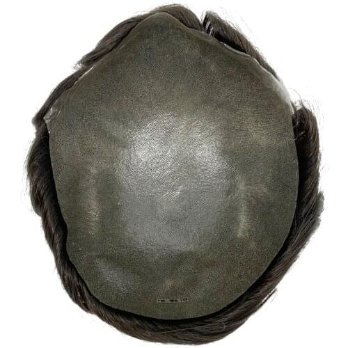 Men Hair Toupee thick Thickness Capillary Prosthesis Pu Mens Wig 100% Human Hair System For Man