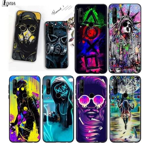 DJ Man Antigas mask for Huawei P10 P20 Pro P30 P40 Y5 Y6 Y7 Y9 2019 Nova 7i 5T 5i 5 4e 4 3i 3e 3 Bright Black Phone Case