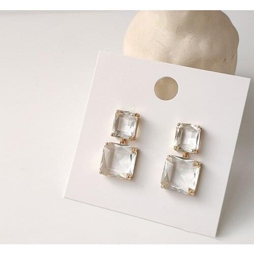 Transparent Resin Pendant Hanging Earring For Women Bohemia Trendy Geometric Square Acrylic Drop Dangle Earrings Wedding Jewelry