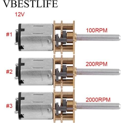 DC 12V Reduction Gear Motor Micro Reduction Motor Gearbox Slow Speed DC Motor With Long Output Shaft 100RPM~2000RPM