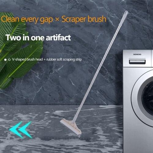 Two-In-One Design Handle Cleaning Brush Kitchen Floor Window Triangular Brush Head 120 Degrees Whirling Washing Tool