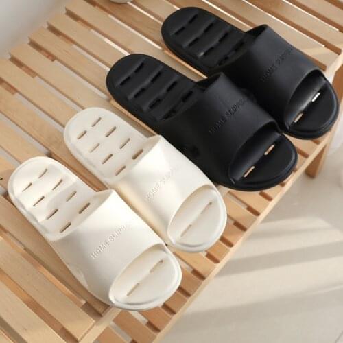Fashion Soft Sole Slippers Men Women Couple Flat Indoor Home Shoes Summer Casual Hollow Leaky Non-slip Bathroom Flip Flop Slides