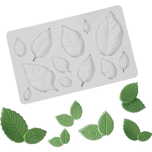 1pc Rose leaves silicone soap mold kitchen accessories cake mold Gumpaste Candy cookies tools Fondant Cake Decoration