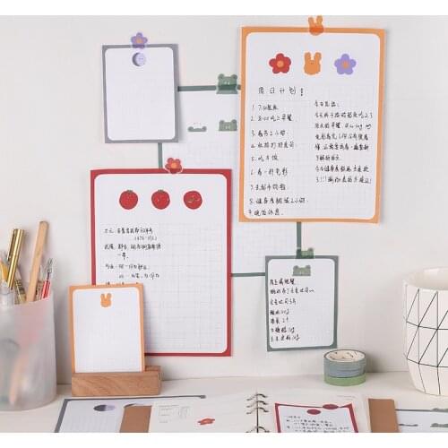 SIXONE Ins Cartoon Kawaii Sticker Grid Memo Pad Stickers Set Korea Student Concise Notebook Stationery Office & School Supplies